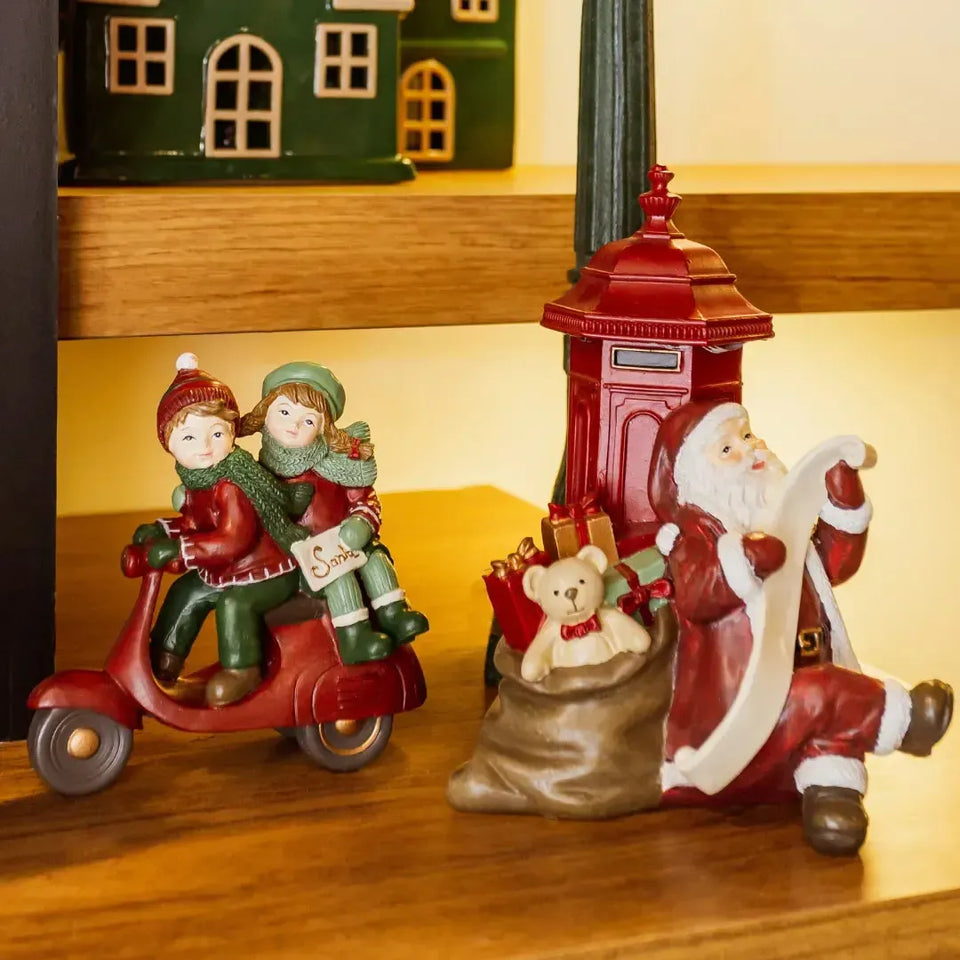 Adorno Decorativo Natal Papai Noel Presentes Resina Vermelho