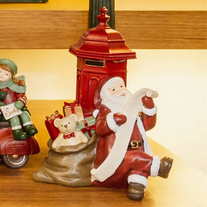Adorno Decorativo Natal Papai Noel Presentes Resina Vermelho