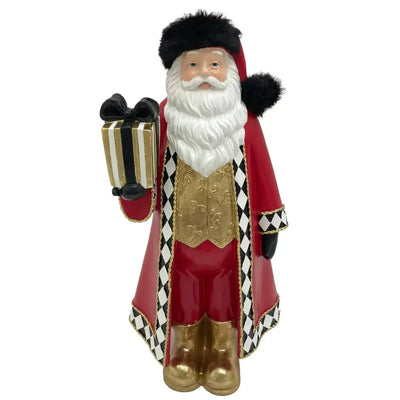 Adorno Decorativo Natal Resina Papai Noel Vermelho / Preto