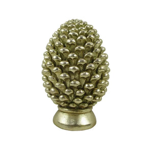 Adorno Decorativo Natal Resina Pinha Dourada 16,5x10