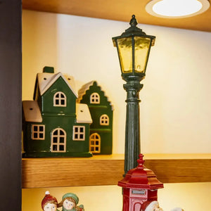Adorno Decorativo Natal Resina Poste de Luz Preto 49cm