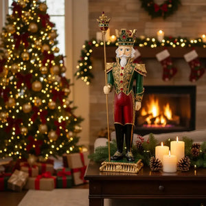 Adorno Decorativo Natal Resina Quebra Nozes 20,5x19.5x65.5cm