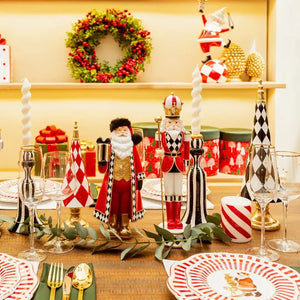 Adorno Decorativo Natal Resina Soldado Quebra Nozes Vermelho / Branco 37x9,5cm