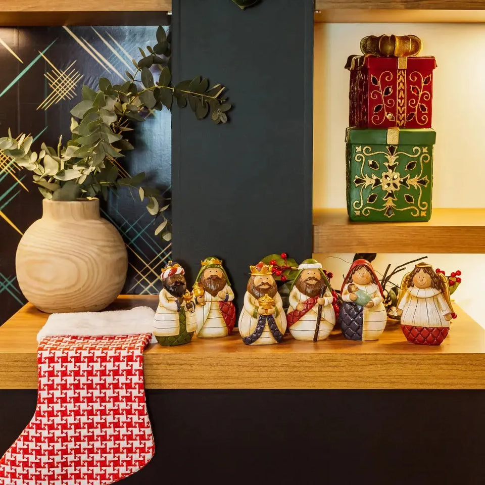 Adorno Presépio 7 Peças Resina Colorido Natal