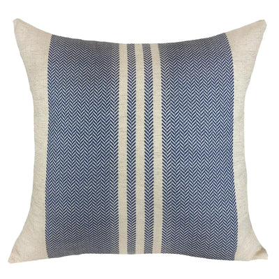 Almofada Linho 52x52 Azul Listrado Modelo 2
