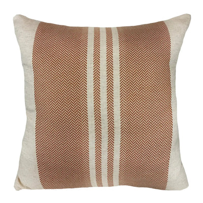 Almofada Linho 52x52 Ocre Listrado