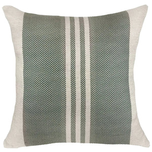 Almofada Linho 52x52 Verde Listrado Modelo 2