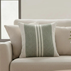 Almofada Linho 52x52 Verde Listrado Modelo 2