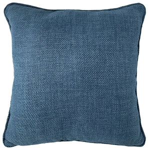 Almofada Linho Azul 52x52 Lisa Cordão