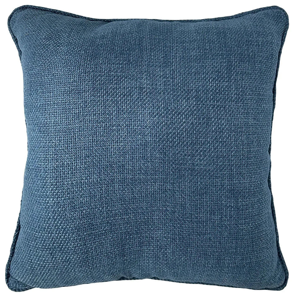 Almofada Linho Azul 52x52 Lisa Cordão