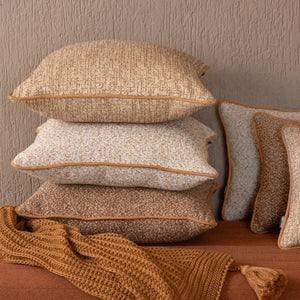 Almofada Rustica Cordão Camurça Bege 52x52