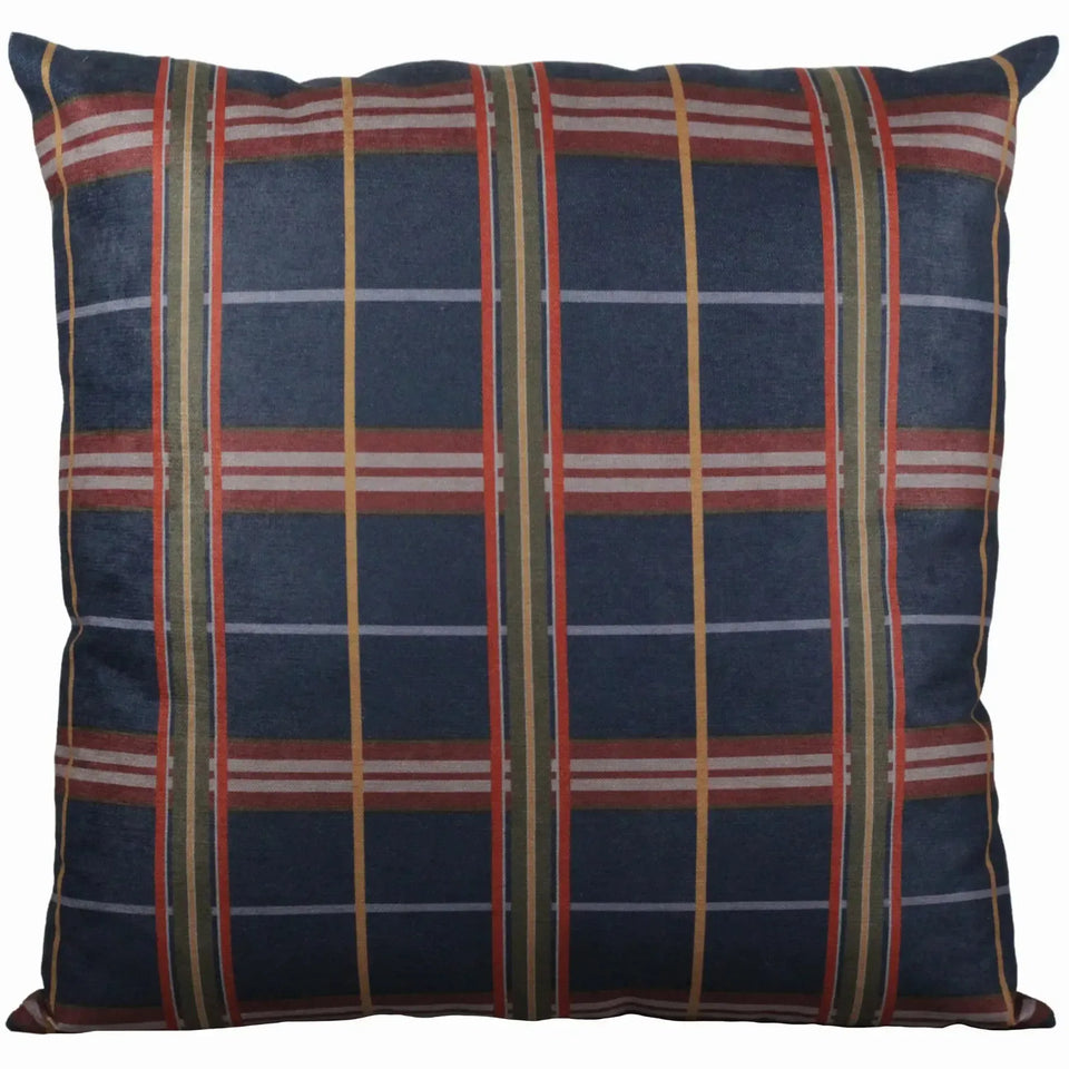 Almofada Viscose 52x52 Xadrez Marinho