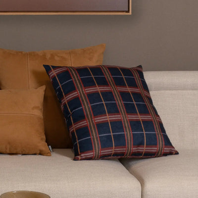 Almofada Viscose 52x52 Xadrez Marinho