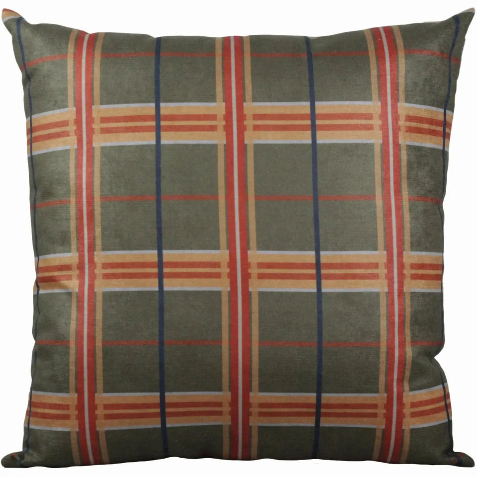 Almofada Viscose 52x52 Xadrez Musgo