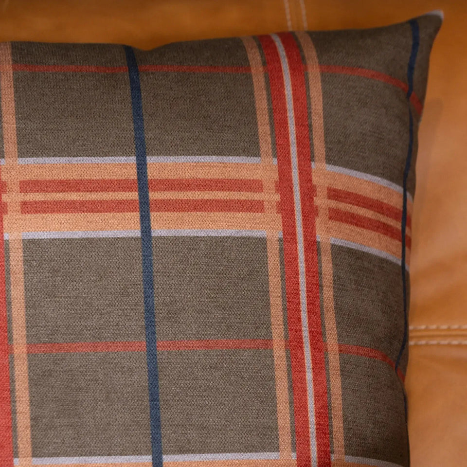 Almofada Viscose 52x52 Xadrez Musgo