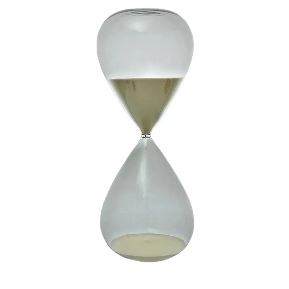 Ampulheta em Vidro Fumê com Areia 120 Minutos Bege