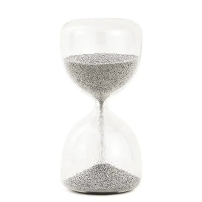 Ampulheta em Vidro com Areia 15 Minutos Prata 16x08cm Mart