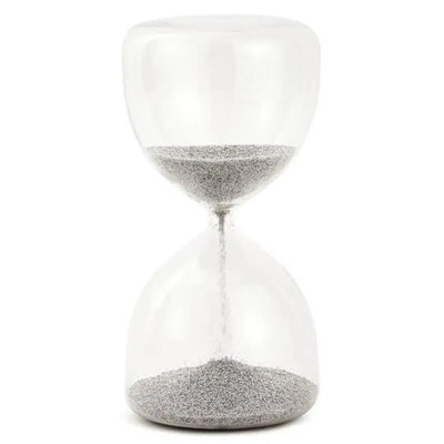 Ampulheta em Vidro com Areia 15 Minutos Prata 20x10cm Mart
