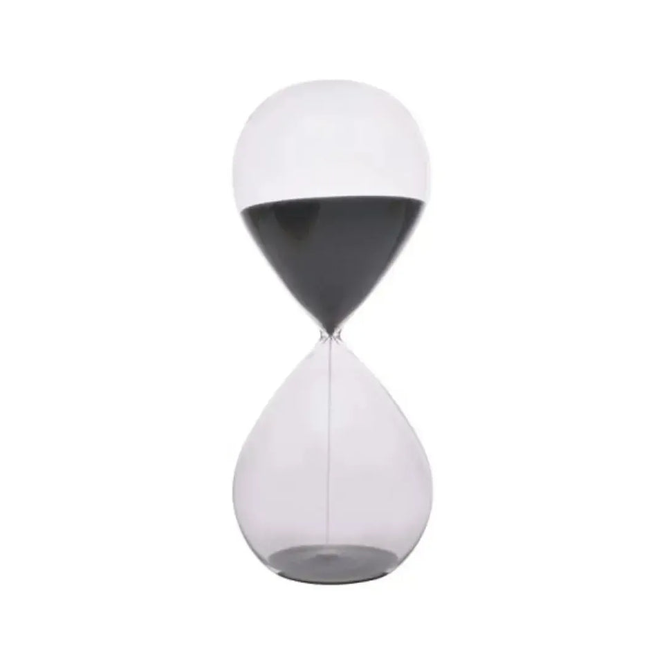 Ampulheta em Vidro com Areia 30 Minutos Cinza