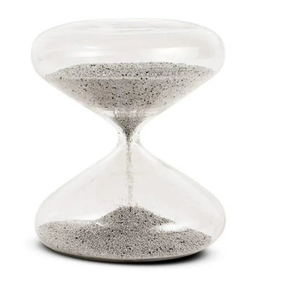 Ampulheta em Vidro com Areia 30 Minutos Prata Mart