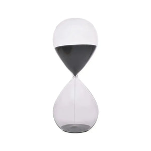 Ampulheta em Vidro com Areia 30 Minutos Preta
