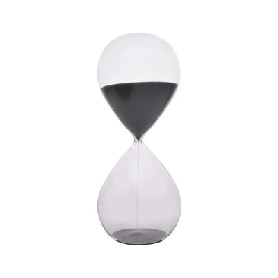 Ampulheta em Vidro com Areia 30 Minutos Preta