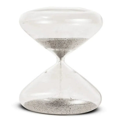 Ampulheta em Vidro com Areia 60 Minutos Prata Mart
