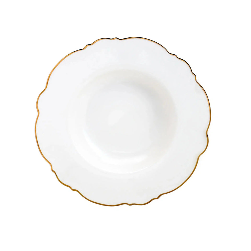 Aparelho de Jantar 42 Peças Porcelana Wolff Maldivas Fio Dourado