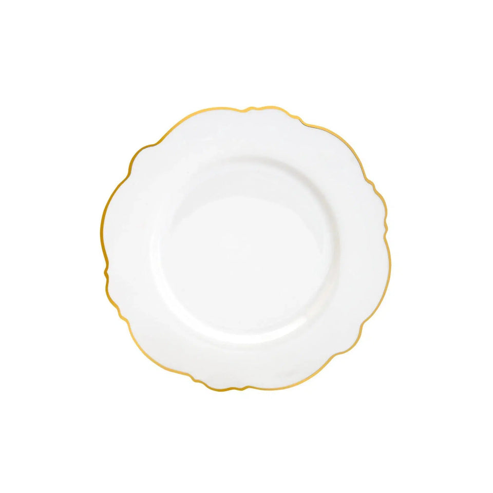 Aparelho de Jantar 42 Peças Porcelana Wolff Maldivas Fio Dourado