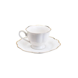 Aparelho de Jantar 42 Peças Porcelana Wolff Maldivas Fio Dourado