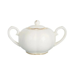 Aparelho de Jantar Camélia 49Pçs New Bone China Filado Dourado L'Hermitage