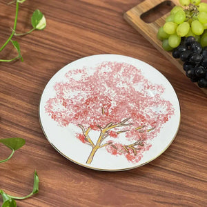 Aparelho de Jantar Cerâmica Ypê Rosa com Filete de Ouro 30 Peças Scalla