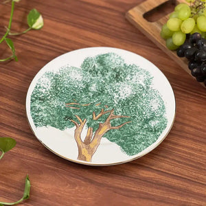 Aparelho de Jantar Cerâmica Ypê Verde com Filete de Ouro 30 Peças Scalla