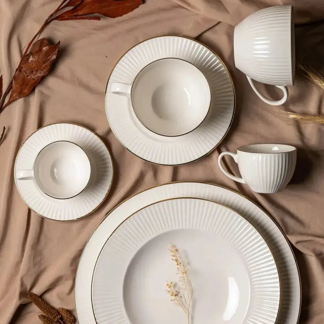 Aparelho de Jantar Lavish 42 Peças L'Hermitage New Bone China