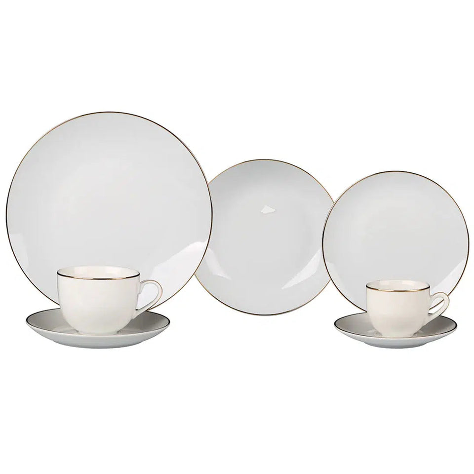 Aparelho de Jantar Legacy Gold 42Pçs New Bone China L'Hermitage