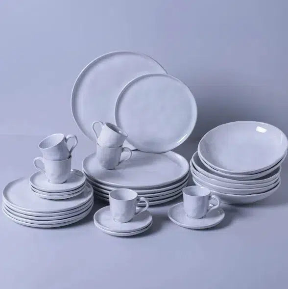 Aparelho de Jantar Stoneware Bio New White 30 Peças Porto Brasil