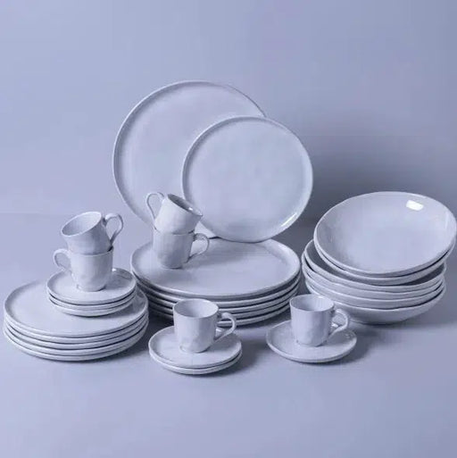 Aparelho de Jantar Stoneware Orgânico New White 30 Peças Porto Brasil