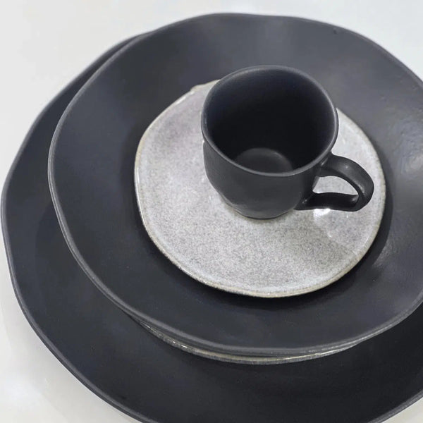 Aparelho de Jantar Stoneware Porto Brasil Mix & Match - Preto Matte & Concreto (30 Peças)