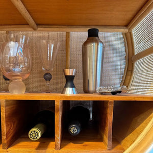 Armário Circular Adega Mandola Rattan Trançado Bahali 160x90x40cm