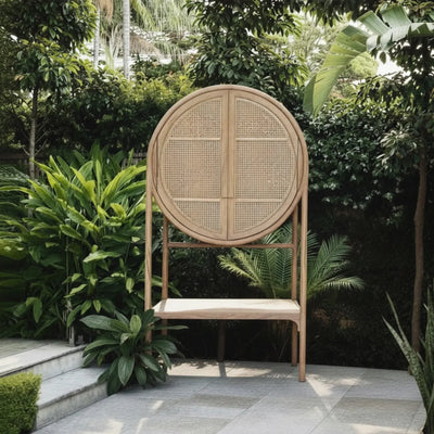 Armário Circular Adega Mandola Rattan Trançado Bahali 160x90x40cm