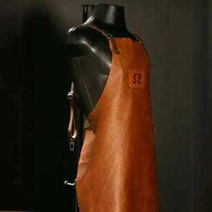 Avental Artemano em Couro Modelo Parrillero Terracota