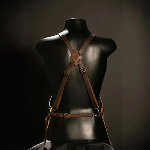 Avental Artemano em Couro Modelo Parrillero Terracota