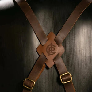 Avental Artemano em Couro Modelo Parrillero Terracota