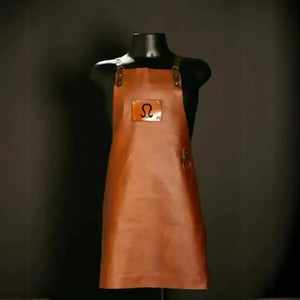 Avental Artemano em Couro Modelo Parrillero Terracota