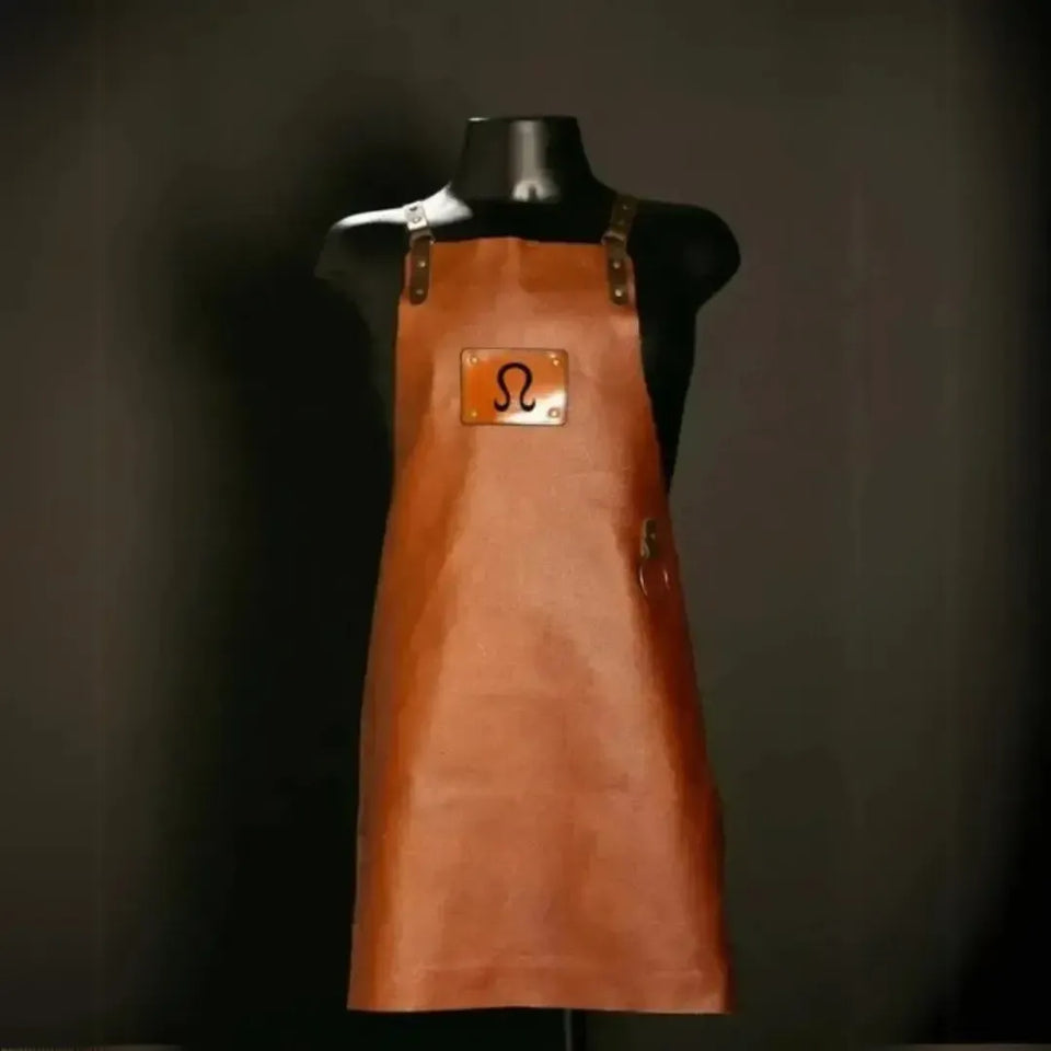 Avental Artemano em Couro Modelo Parrillero Terracota