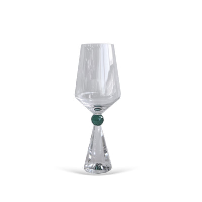 Jogo 6 Taças de Vinho em Vidro com Esfera Verde Pure Linha Sintonia 595ml