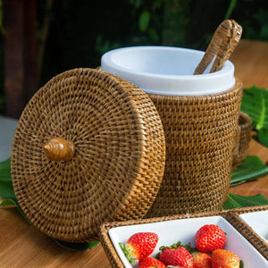 Balde de Gelo em Rattan com Pegador Bahali 20x23cm