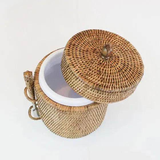 Balde de Gelo em Rattan com Pegador Bahali 20x23cm