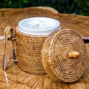 Balde de Gelo em Rattan com Pegador Bahali 20x23cm