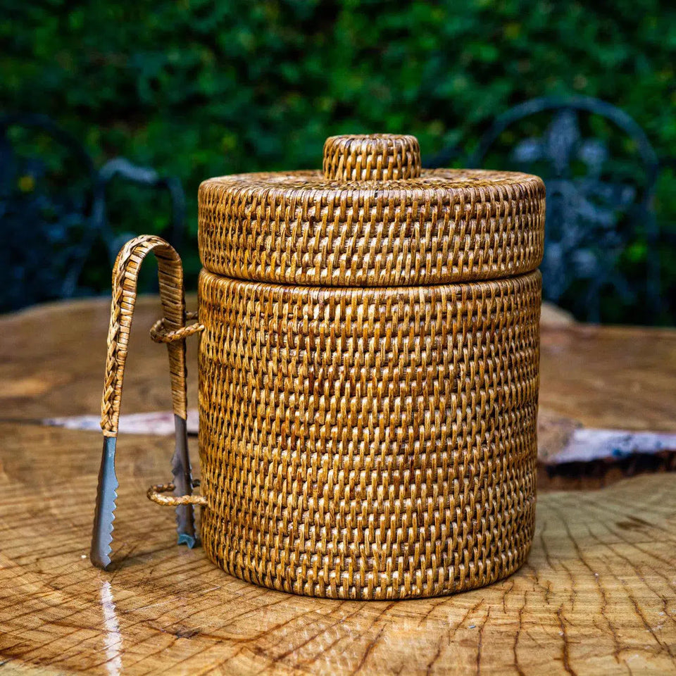 Balde de Gelo em Rattan com Pegador Bahali 24x26cm